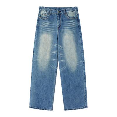 商场同款流石男装水洗阔腿牛仔裤