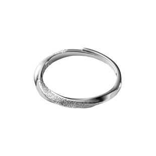 猫蛰S925纯银波光粼粼莫比乌斯戒指高级感轻奢简约气质女指环素圈