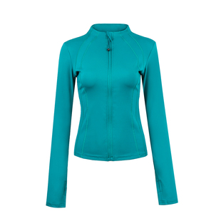 annerun运动健身外套女拉链长袖外套外穿立领瑜伽普拉提跑步上衣