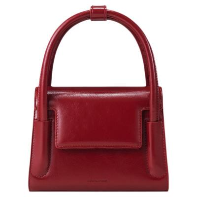 女士秋季复古时尚手柄翻盖手提包