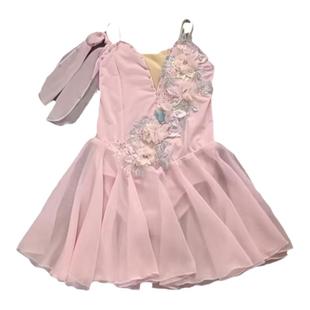 儿童雪纺现代芭蕾舞蹈服飘逸現代舞短裙演出服装表演服成人可定制
