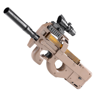 P90冲锋枪电动连发玩具儿童男孩全自动手自一体吃鸡对战互动玩具