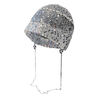 韩国亮片堆堆帽女网纱冷帽气质款
