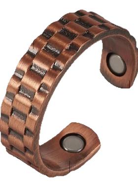 新款纯红铜紫铜男士戒指复古指环男女同款实心铜戒子礼物送男友