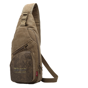 男士小胸包斜挎包单肩男包男款斜包男土包包新款休闲帆布男式背包