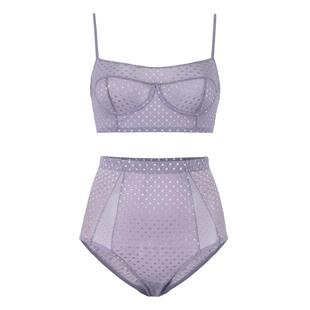 Forbefellow法式蕾丝钢圈文胸薄款聚拢性感提花网纱内衣套装女夏