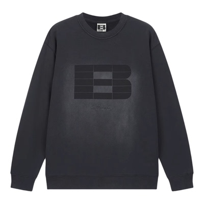 洗水做旧网格Boneless圆领卫衣