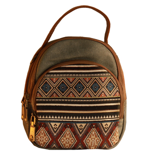 民族风青年夹层拉链袋立体手机袋休闲单肩帆布斜挎包双肩多功能包