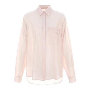 【明星同款】wana try莱赛尔清透法式衬衫夏新款莫兰迪粉休闲上衣