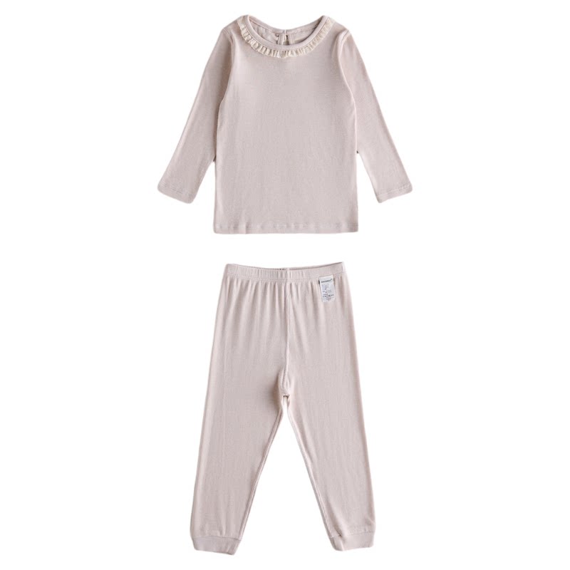 【新品】OAK FAMILY家居服棉莫长袖宝宝春秋羊毛保暖内衣套装