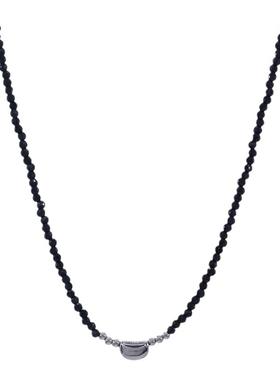 黑水晶细choker元宝低调颈链黑色