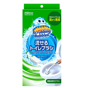 日本庄臣一次性马桶刷可溶解替换头家用无死角卫生间洁厕剂清洁刷