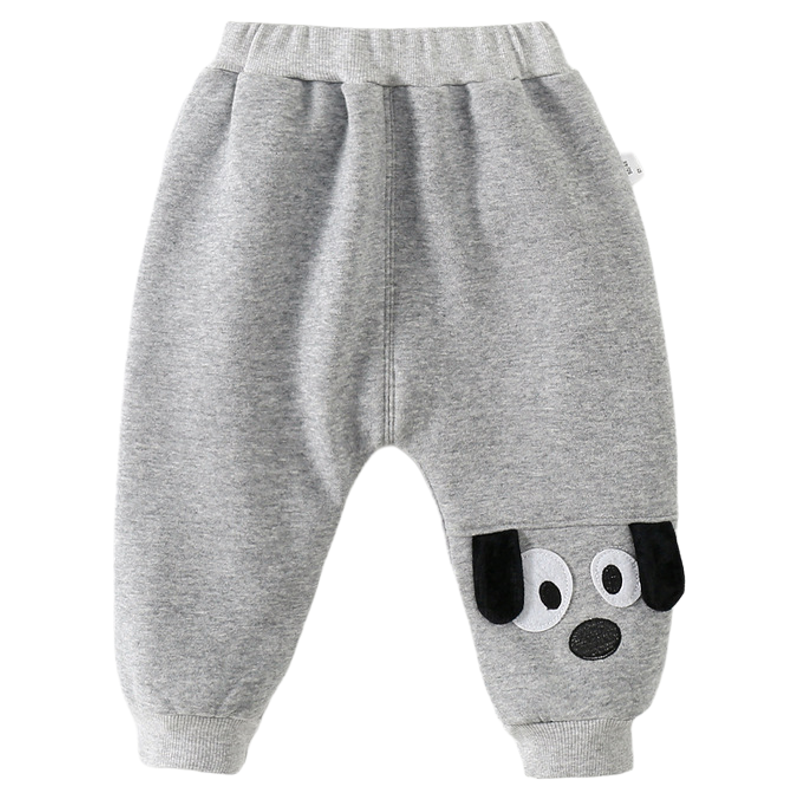 婴儿加绒纯棉大屁屁裤男女宝宝一体绒棉裤中小童宽松休闲长裤秋冬