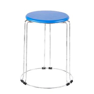 家用圆凳子商用不锈钢餐桌凳可叠放高圆凳方凳钢筋铁凳套凳高凳子