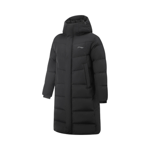 李宁男子2025冬季新款防泼水保暖舒适抗静电鸭绒长羽绒服AYMV217