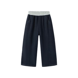 柒号童仓儿童韩版不倒绒软宽松运动裤冬装新款儿童加绒加厚长裤子