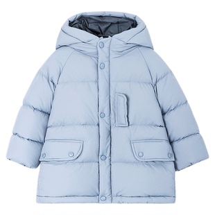 允儿妈女童冬季韩系90白鸭绒连帽长款羽绒服儿童深冬防风羽绒外套