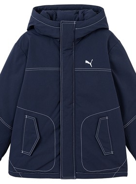 PUMA彪马官方童装新款儿童男童冬季羽绒服中长款轻量保暖连帽外套