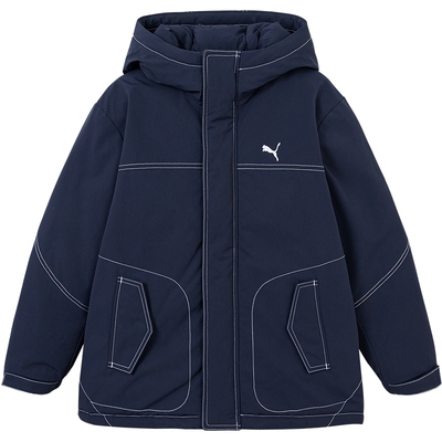 PUMA彪马官方童装新款儿童男童冬季羽绒服中长款轻量保暖连帽外套