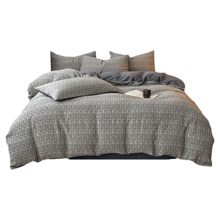 无印良品磨毛床上四件套全棉A类轻奢高端被套床单床上用品三件套