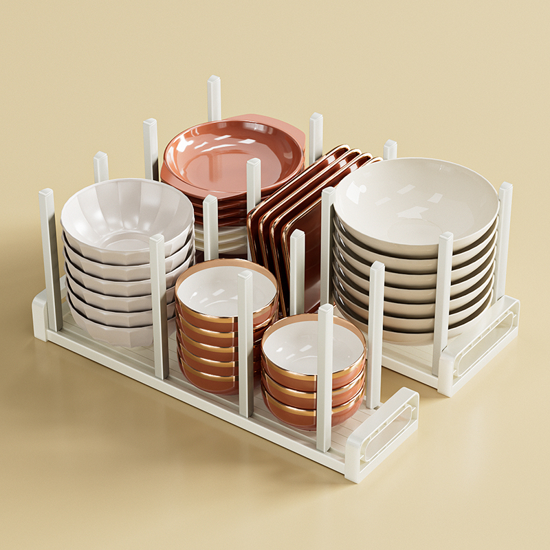 束丰厨房抽屉内堆碗架放碗碟盘子架橱柜内置收纳架沥水防滑置物架