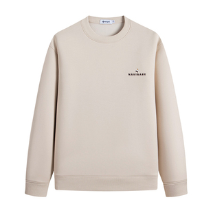 Navigare意大利小帆船圆领卫衣男加薄绒秋冬新款长袖T恤套头衫