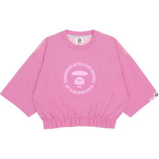 Aape旗舰店女装春夏猿人简约印花松紧下摆宽松短袖T恤0964XXI