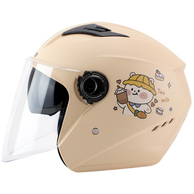 女士骑行电动电瓶车头盔四季通用