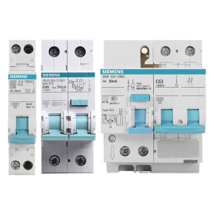 西门子绿色紧凑型1P空气开关总开2P3P4P带漏电保护断路器10~100A