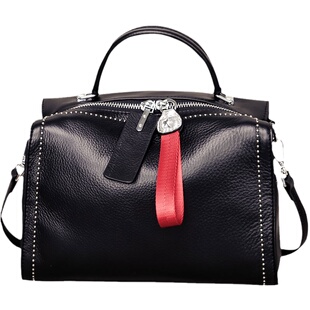 真皮斜挎小包包女2026新款潮时尚宽肩带手提枕头包女士软皮单肩包