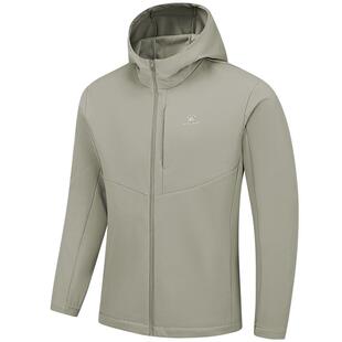 KELME卡尔美软壳衣男冬加绒梭织运动外套防泼水连帽户外夹克冲锋