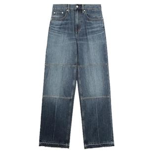 IT HELMUT LANG女装宽松牛仔长裤新款复古时尚水洗磨白仔裤0D0203
