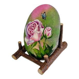 石头画支架盘子托架实木展示架摆件小底座鹅卵石普洱茶架子茶饼架