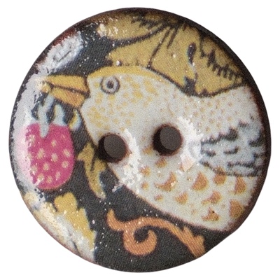 威廉莫里斯草莓小偷手工陶瓷纽扣