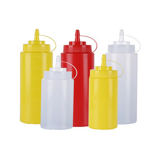 厨房耗油酱料瓶子挤压式沙拉酱甁可挤塑料小壶蜂蜜蕃茄挤酱瓶商用