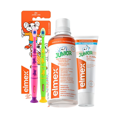 elmex艾美适防蛀少儿牙膏漱口水