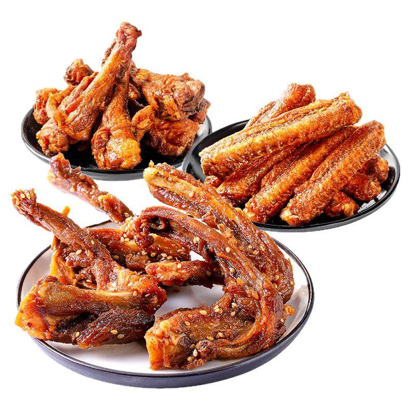 陈阿炳鸭架风干鸭翅根开袋即食鸭翅香辣组合装零食夜宵充饥男生