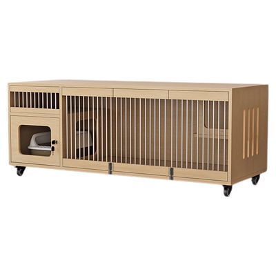 猫别墅猫窝猫笼子猫厕一体大空间透气猫咪猫舍宠物店室内实木猫柜