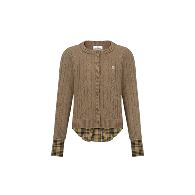 CalledBack针织开衫假两件外套