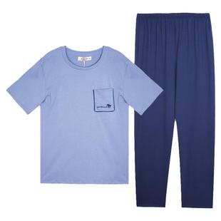 美标官方旗舰店新品男士短长裤套装100%纯棉睡衣薄款家居服可外穿