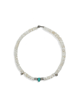 WAY OF MOON海洋系列原创设计天然花生珍珠贝母颈链绿松石锁骨链