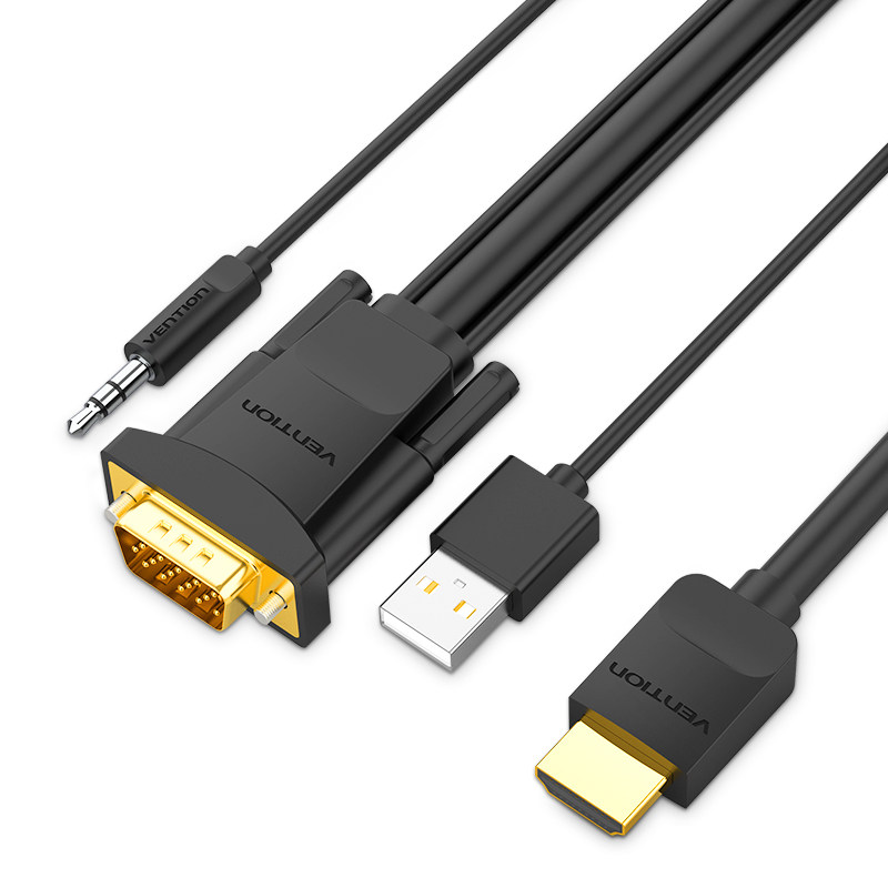 hdmi插头vga转接线高清ps4游戏机