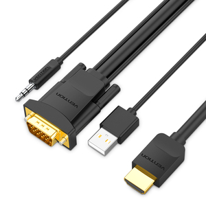 hdmi插头vga转接线高清ps4游戏机