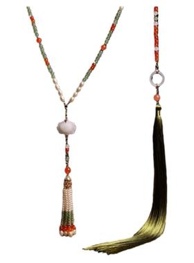 古风汉服超长软璎珞背云流苏璎珞马面裙旗袍配饰明制复古项链项圈