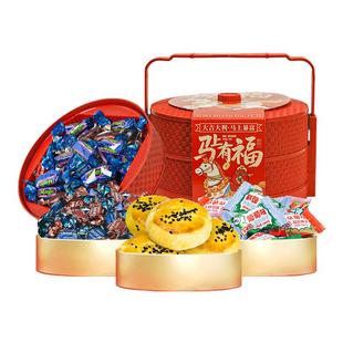 刻凡马上有福双层提篮蛋黄酥糖果礼盒装糕点零食伴手礼年货团购