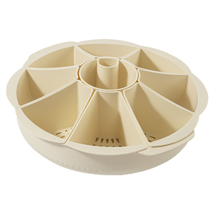 火锅配菜盘可旋转分格收纳果篮置物架桌面九宫格分格拼盘备菜神器