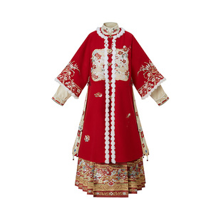 云藏月绣繁花似锦原创明制立领衫圆领对襟长袄马面裙汉服女春秋冬