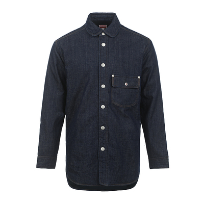 【自营】KENZO男士FW25衬衫领系扣复古填充厚款牛仔衣夹克外套