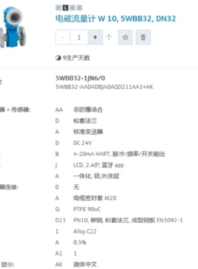 议价EH电磁流量计5WBB32-AADADBJA0AQD211AA1AK HC电极