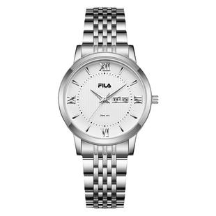 FILA斐乐手表钢带石英日历圆盘表轻奢小众商务女表腕表6505